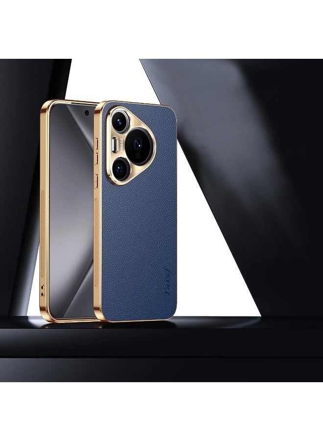 Compatible with Huawei Pura 80pro/pro+ back cover，Artificial leather material, Electroplated frame, Alloy lens protection, Anti fingerprint, Huawei Pura 80pro/pro+ case